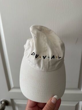 White Embroidered 'DUVAL' Baseball Cap